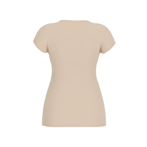 Guess T-shirt T-shirt Donna con logo strass Panna - Francavilla Moda